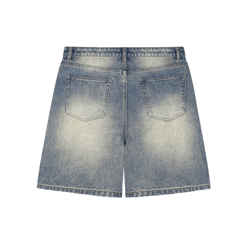 Lotl Studios Faded Distressed Baggy Denim Shorts