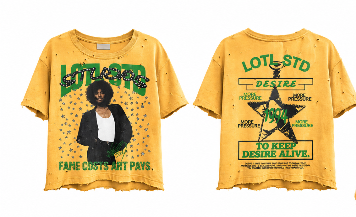 LOTL STD "Whitney Houston DESIRE" TEE - YELLOW